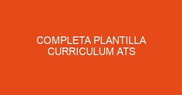 mejor completa plantilla curriculum ats 1038