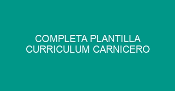 la mejor plantilla de currículum para carnicero