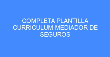 mejor completa plantilla curriculum mediador de seguros 972