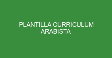 mejor plantilla curriculum arabista 601