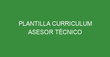 mejor plantilla curriculum asesor tecnico 1087