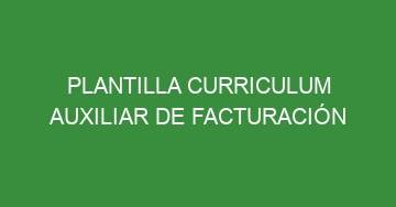 mejor plantilla curriculum auxiliar de facturacion 1071