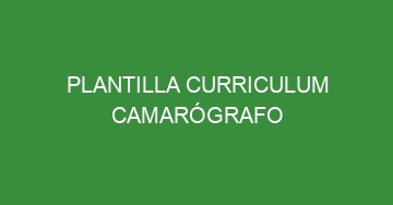 mejor plantilla curriculum camarografo 594