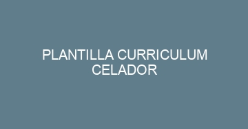 mejor plantilla curriculum celador 812