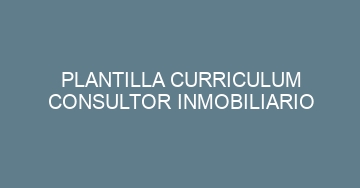 mejor plantilla curriculum consultor inmobiliario 534