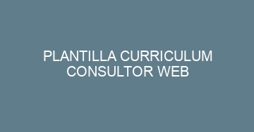 mejor plantilla curriculum consultor web 1014
