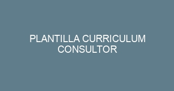 mejor plantilla curriculum consultor 634