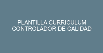 mejor plantilla curriculum controlador de calidad 798