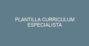mejor plantilla curriculum especialista 1121