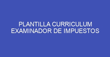 mejor plantilla curriculum examinador de impuestos 545