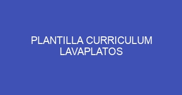 mejor plantilla curriculum lavaplatos 609