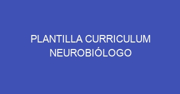 mejor plantilla curriculum neurobiologo 1098