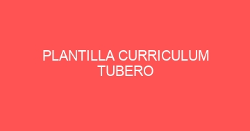 mejor plantilla curriculum tubero 973