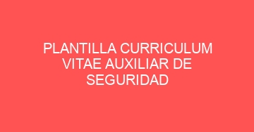 mejor plantilla curriculum vitae auxiliar de seguridad 654