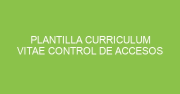mejor plantilla curriculum vitae control de accesos 1073