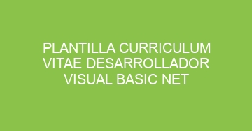 mejor plantilla curriculum vitae desarrollador visual basic net 640