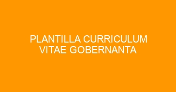 mejor plantilla curriculum vitae gobernanta 912
