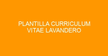 mejor plantilla curriculum vitae lavandero 675