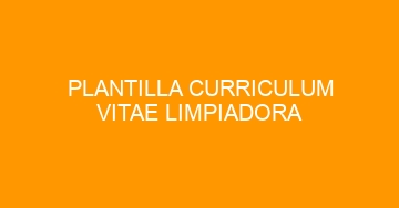 mejor plantilla curriculum vitae limpiadora 1061