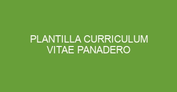 mejor plantilla curriculum vitae panadero 1083