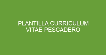 mejor plantilla curriculum vitae pescadero 891