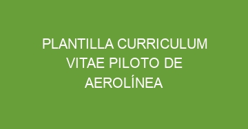 mejor plantilla curriculum vitae piloto de aerolinea 909