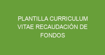 mejor plantilla curriculum vitae recaudacion de fondos 1172