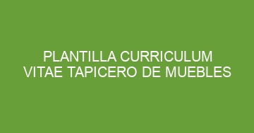 mejor plantilla curriculum vitae tapicero de muebles 1007