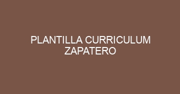 mejor plantilla curriculum zapatero 1057